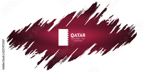 qatar national day celebration 18 december, waving flag, vector illustration