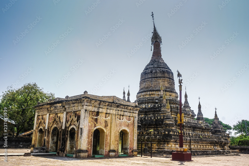 Beautiful old buddhist stupas and pagodas in Bagan, Myanmar