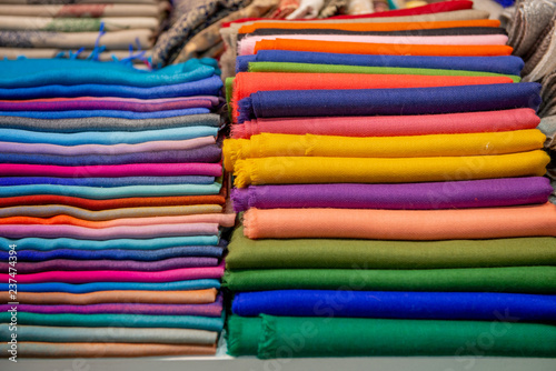 colored scarves on display