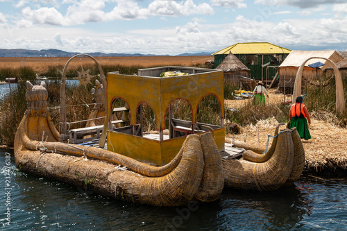 Uros Floating Islands in Lake Titicaca photo