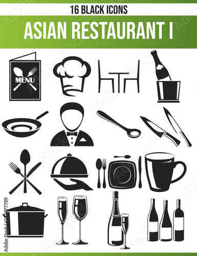 Black Icon Set Restaurant I