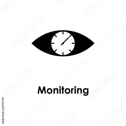 eye, clock, monitoring icon. Element of business icon for mobile concept and web apps. Detailed eye, clock, monitoring icon can be used for web and mobile