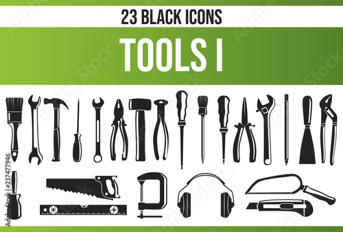 Black Icon Set Tools I