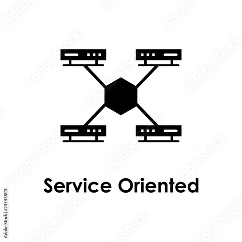 servers, hexagon, service oriented icon. One of the business collection icons for websites, web design, mobile app