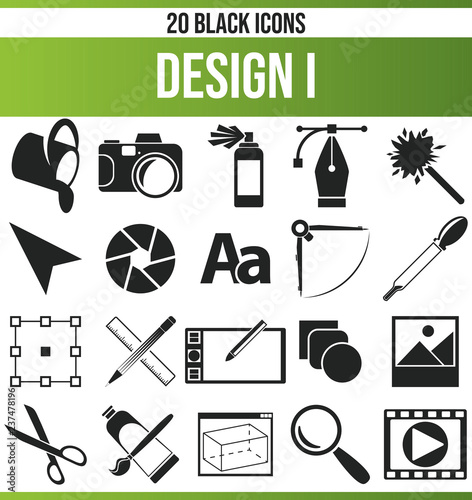 Black Icon Set Design I