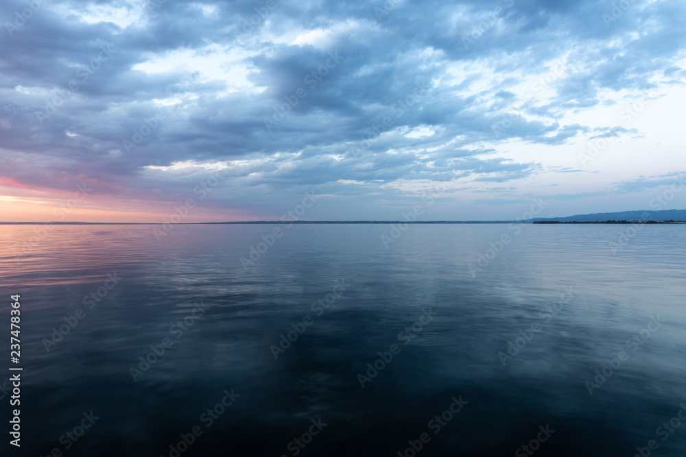 sunset over the lake constance