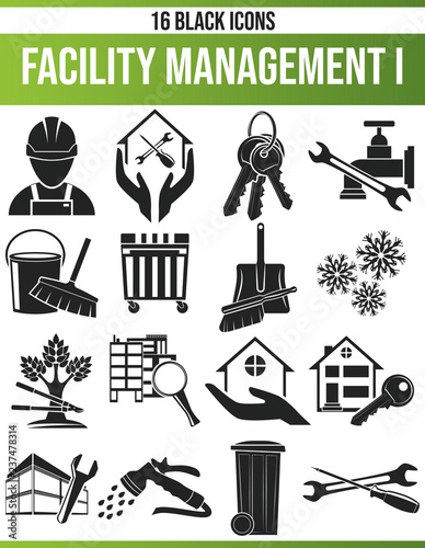 Black Icon Set Facility Management I