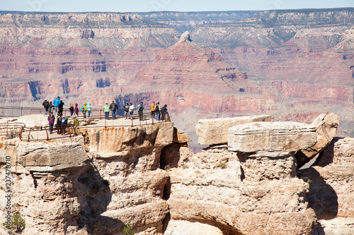people at the Mathers Point lookout at Grand Canyon in South Rim in Arizona