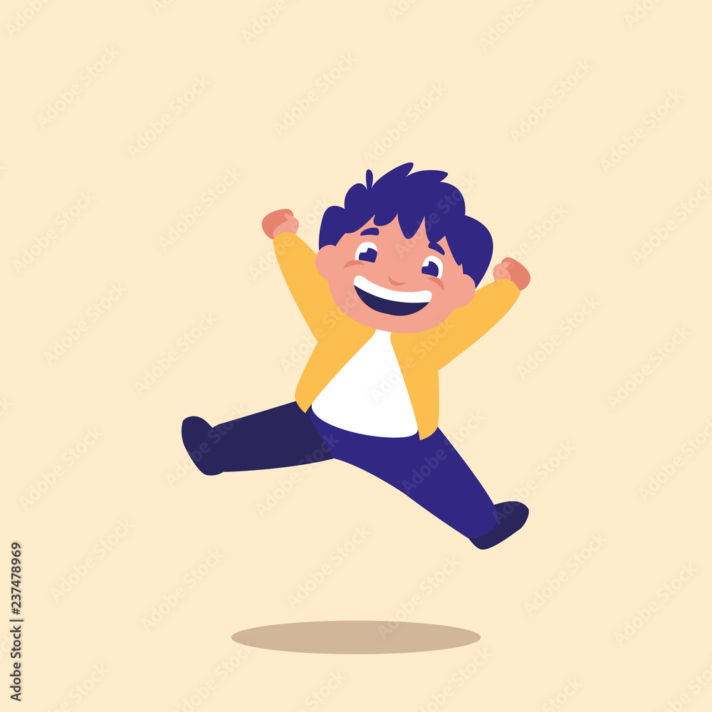 cute little boy jumping avatar character