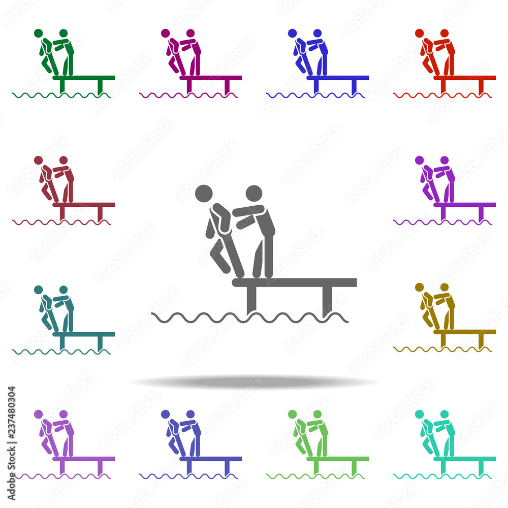 push into water icon. Elements of Day of jokes in multi color style icons. Simple icon for websites, web design, mobile app, info graphics push into water icon. Elements of Day of jokes in multi color style icons. Simple icon for websites, web design, mobile app, info graphics