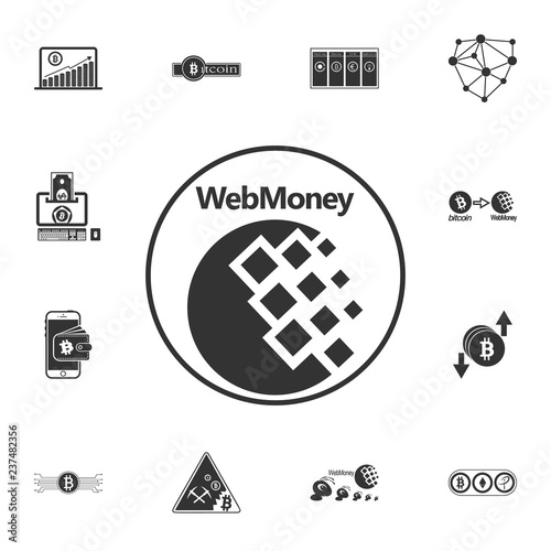 Webmoney Vector Icon. Crypto currency set icons