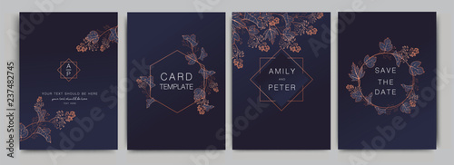 Wedding Invitation, floral invite thank you, rsvp modern card Design  Vector elegant rustic template