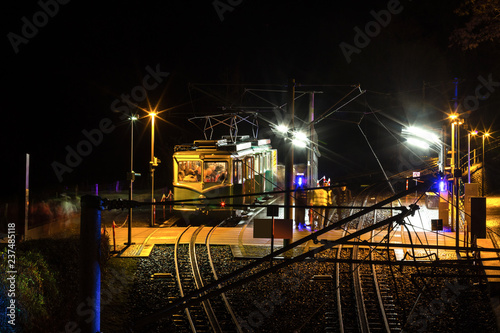 rack railway drachenfelsen koenigswinter at night photo