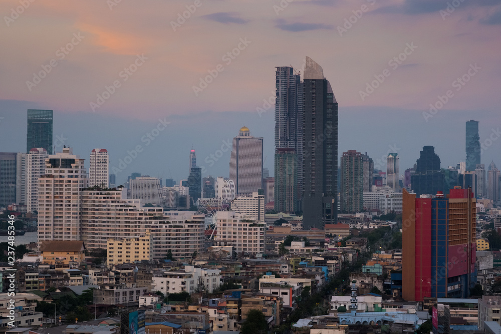 The view of city landscape in Bangkok Thailand