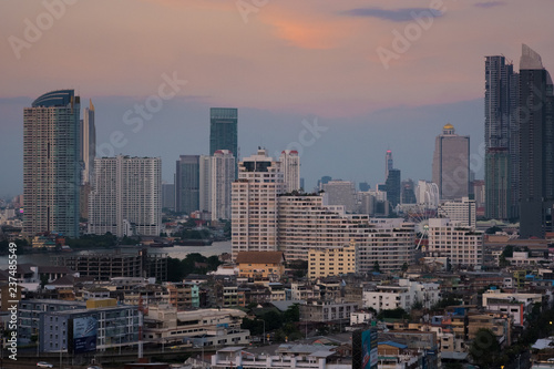 The view of city landscape in Bangkok Thailand