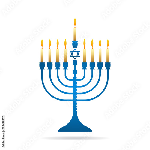 Jewish holiday Hanukkah vintage menorah vector illustration