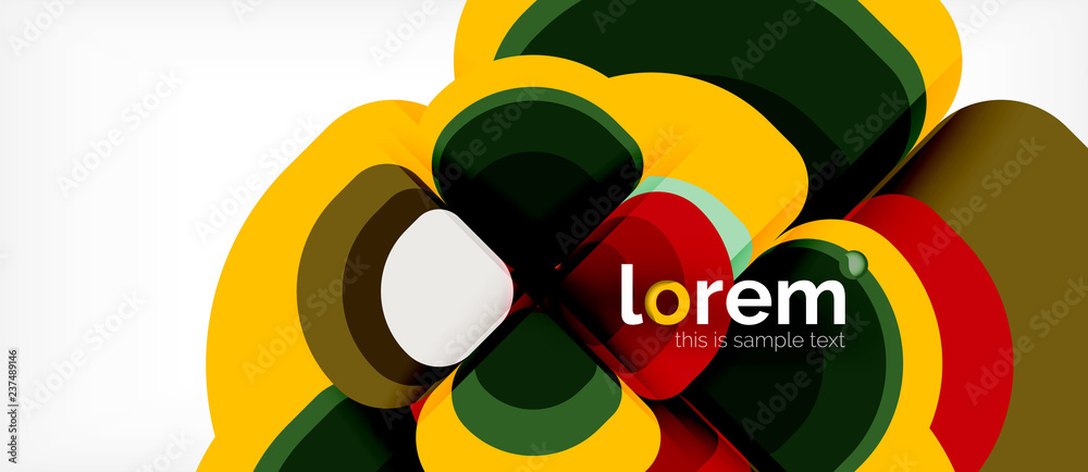 Round triangles geometric shapes composition Round triangles geometric shapes composition