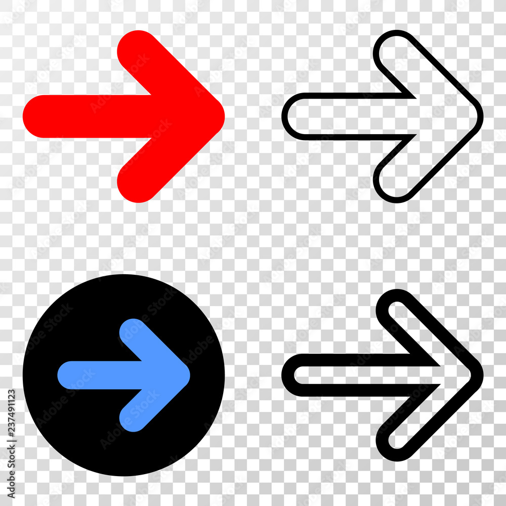 Geographic combination of dotted right direction arrow and grunge seal. Mosaic vector right direction arrow created with square dots and gradient from blue to red color. Geographic combination of dotted right direction arrow and grunge seal. Mosaic vector right direction arrow created with square dots and gradient from blue to red color.