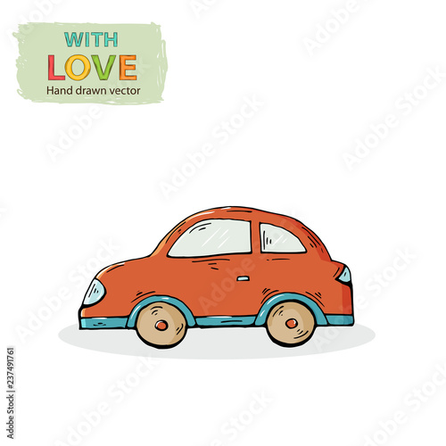 Vector children car,auto.Cartoon kids toy transpot