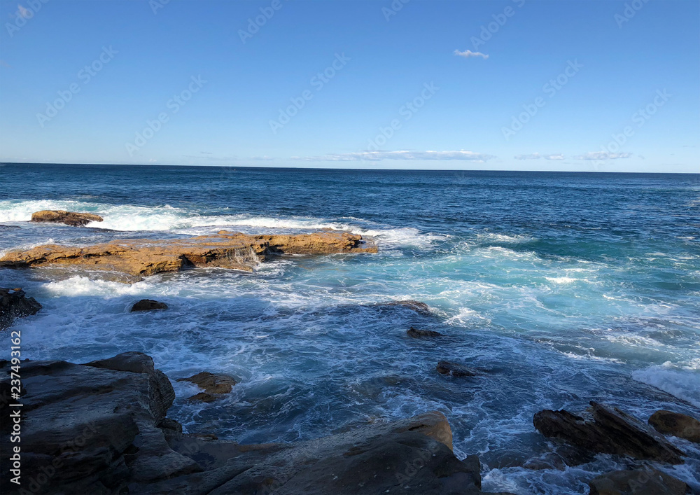 Crashing waves at the coast