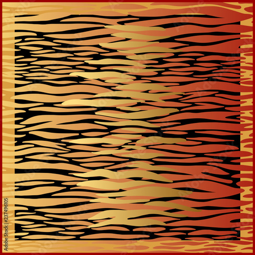 Fototapeta Naklejka Na Ścianę i Meble -  Print with Tiger fur stripes.