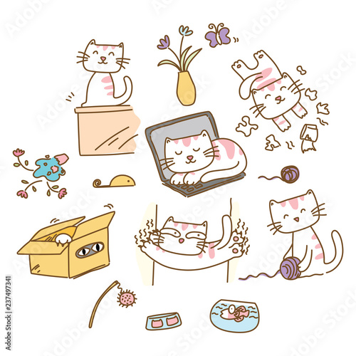 Naughty cat character design