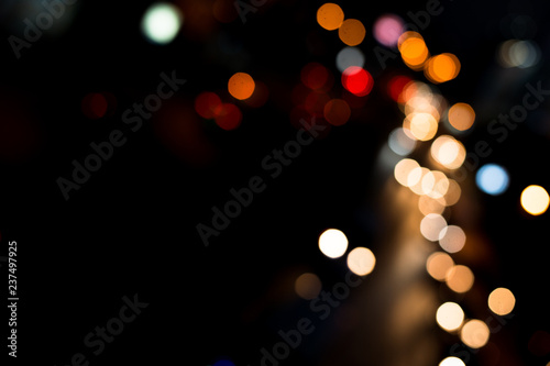beautiful bokeh lighting in urban city
