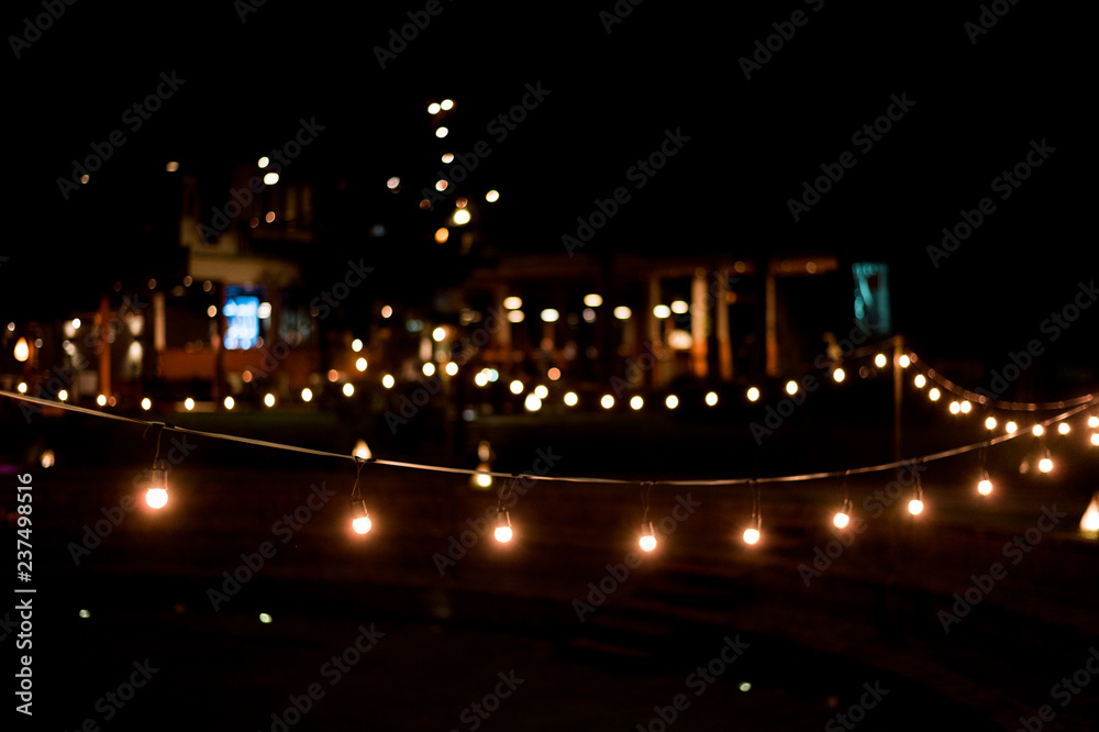 beautiful bokeh lighting in urban city