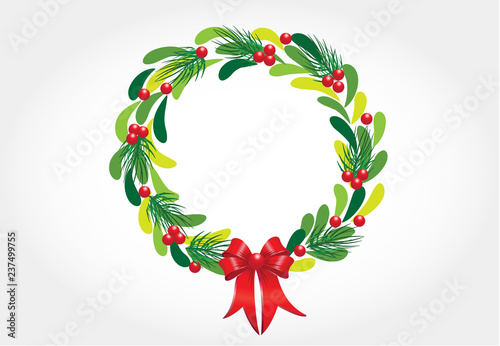 Christmas wreath vector