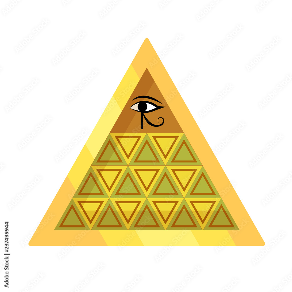Ancient Egyptian oracle pyramid with symbol falcon eye of Horus. Stock  Vector | Adobe Stock
