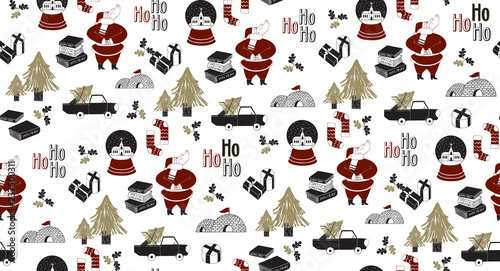 Vector illustration. Seamless pattern for Christmas. Decorative elements collection. Design for card, banner, poster,  invitation and scrapbook