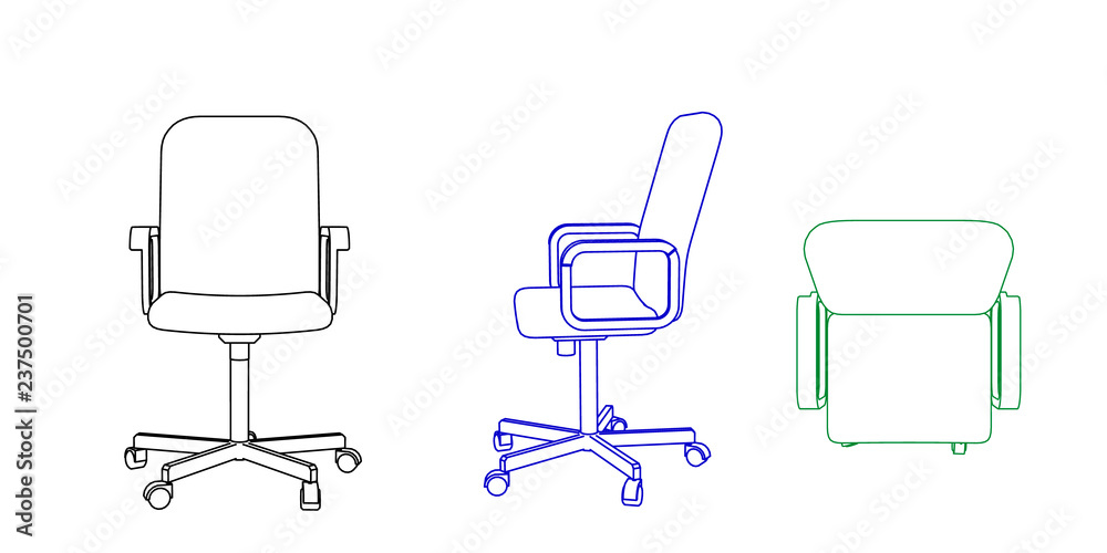 Office chair icon. Vector outline illustration. Office chair icon. Vector outline illustration.