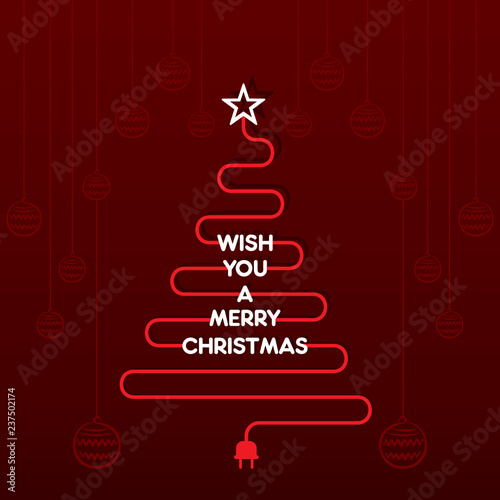 creative merry christmas tree design