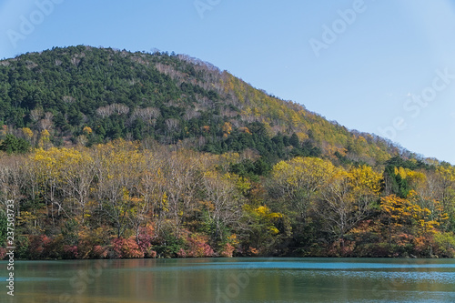 Yunoko Lake in autumn, Nikko, Japan