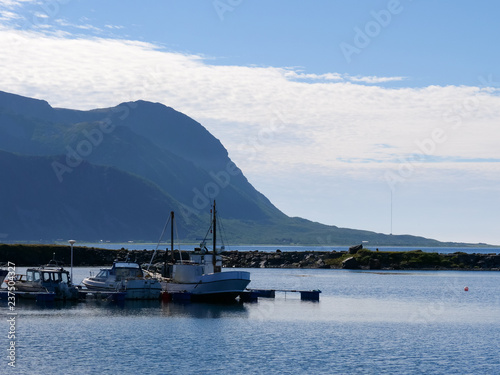 Fishing port in Hovsund Lofoten Norway
