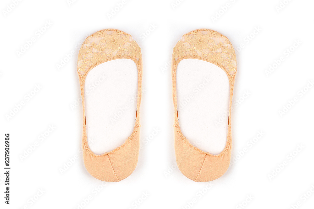 Fototapeta premium Socks with pattern. Women's socks isolated on white background