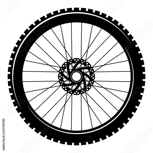 Bicycle wheel isolated on white background. Stock vector illustration