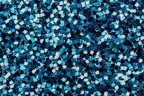 Close up of blue sequin background