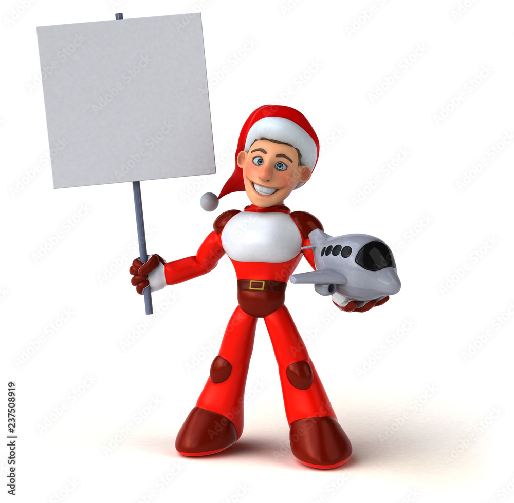 Fun Super Santa Claus - 3D Illustration Fun Super Santa Claus - 3D Illustration