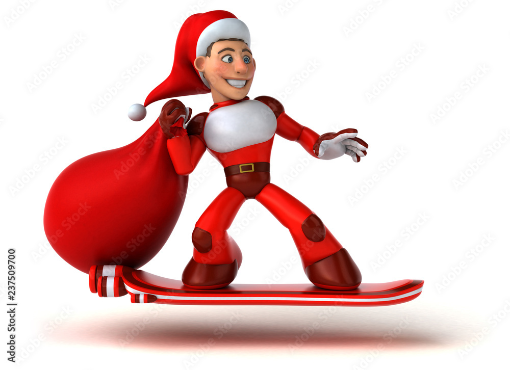 Fun super Santa Claus - 3D Illustration Fun super Santa Claus - 3D Illustration