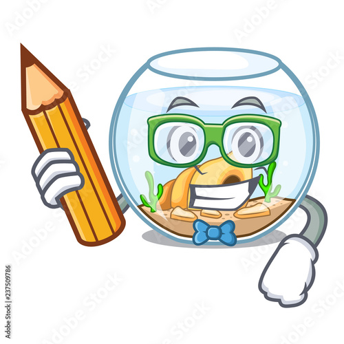 Student fishbowl in glass sphere on mascot