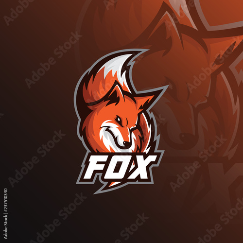 Fox logo mascot sport illustration. modern icons for logos and emblem.