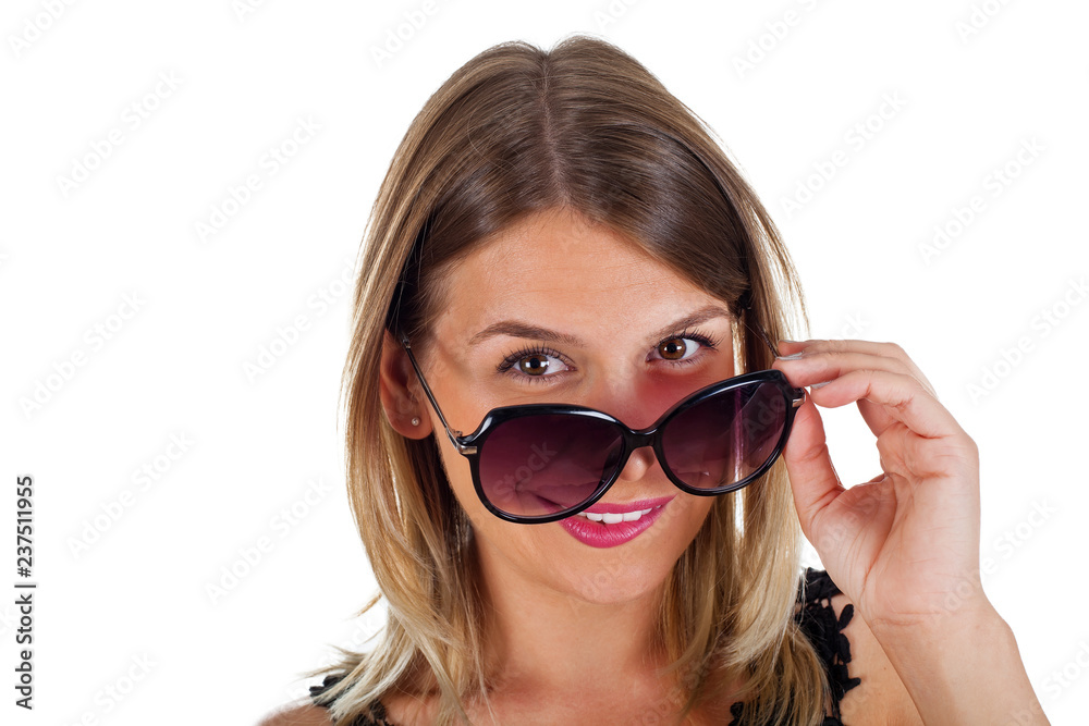 Young lady with sunglass Young lady with sunglass