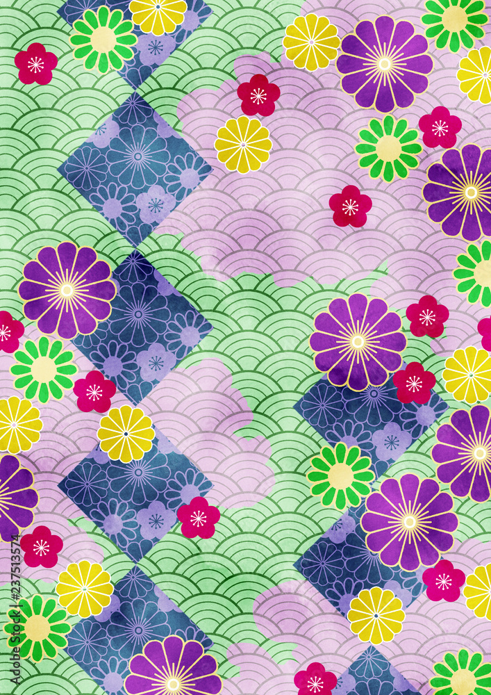 和柄青海波背景stock Illustration Adobe Stock