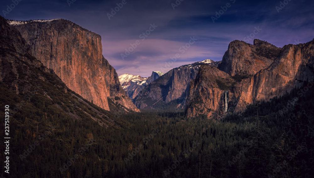 Yosemite Valley at Twilight, Yosemite National Park, California 