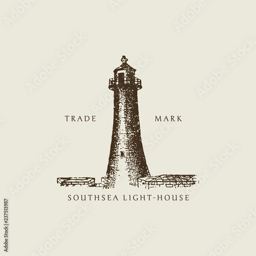 Vintage light house illustration
