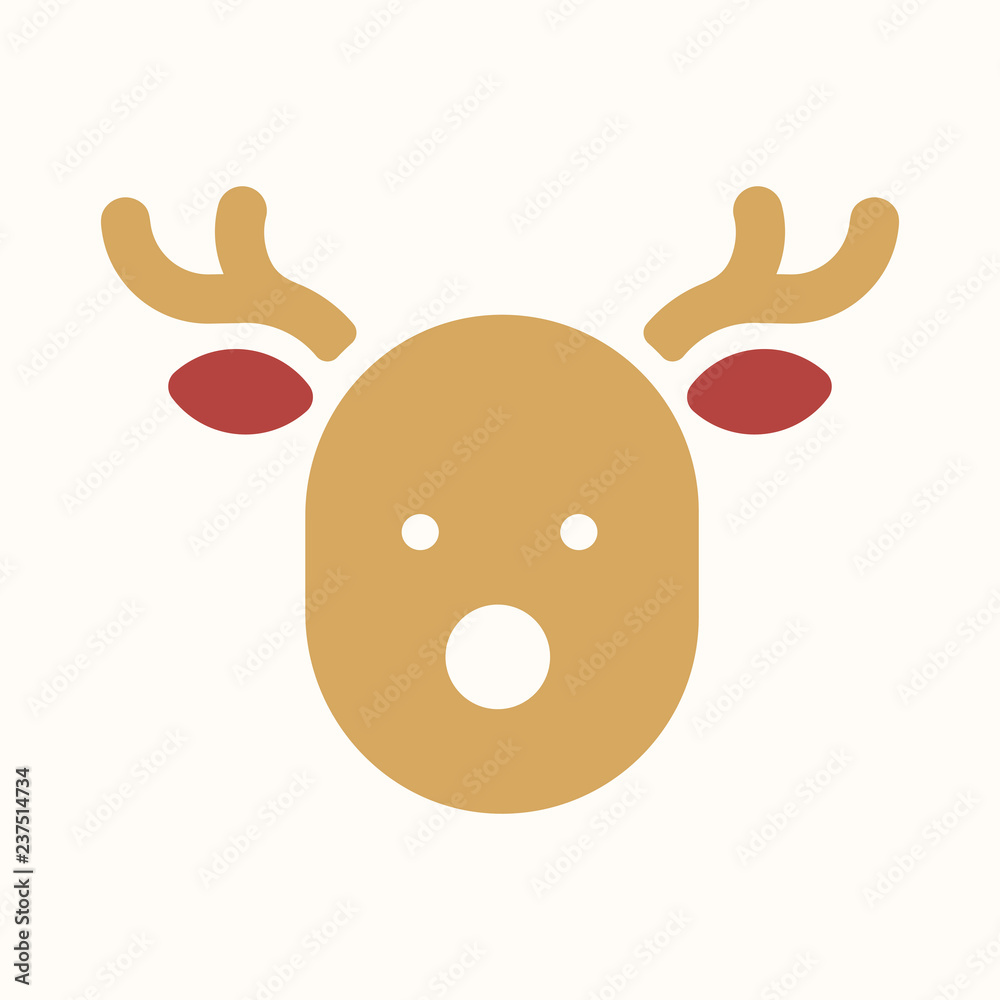 Reindeer head Christmas holiday decoration icon vector Reindeer head Christmas holiday decoration icon vector