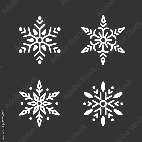 Set of Snowflakes Christmas design vector