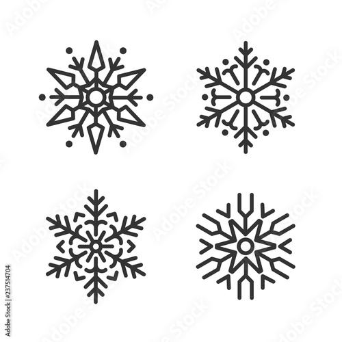 Set of Snowflakes Christmas design vector