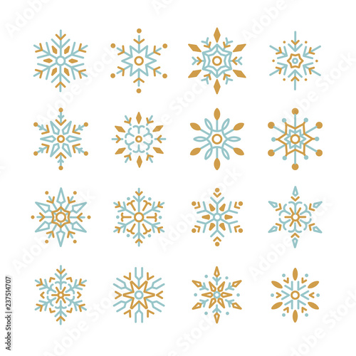 Set of Snowflakes Christmas design vector